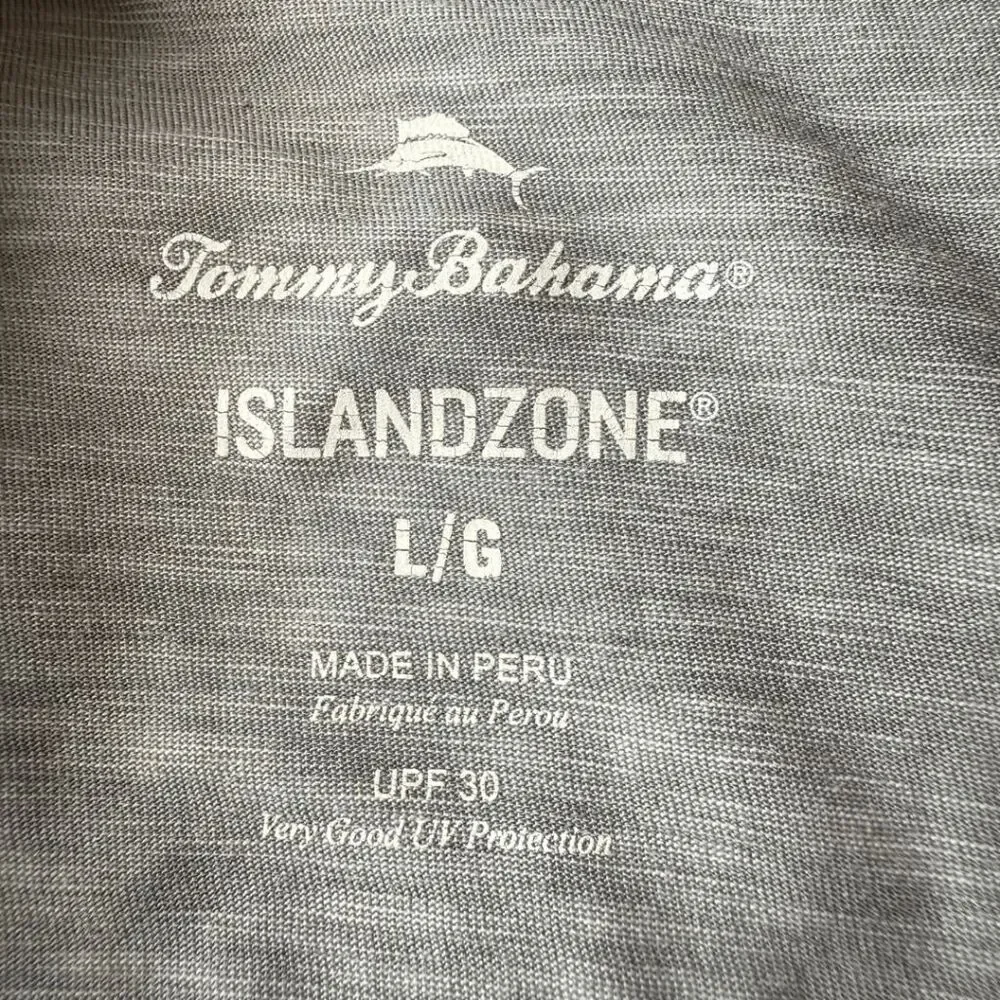 Tommy Bahama Men's IslandZone Fray Day Harbor Polo Shirt Heather Gray Size Large